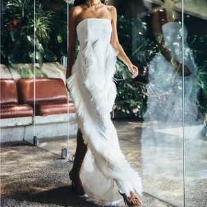 Cult Gaia cream Greta gown slit front worn once professionally cleaned